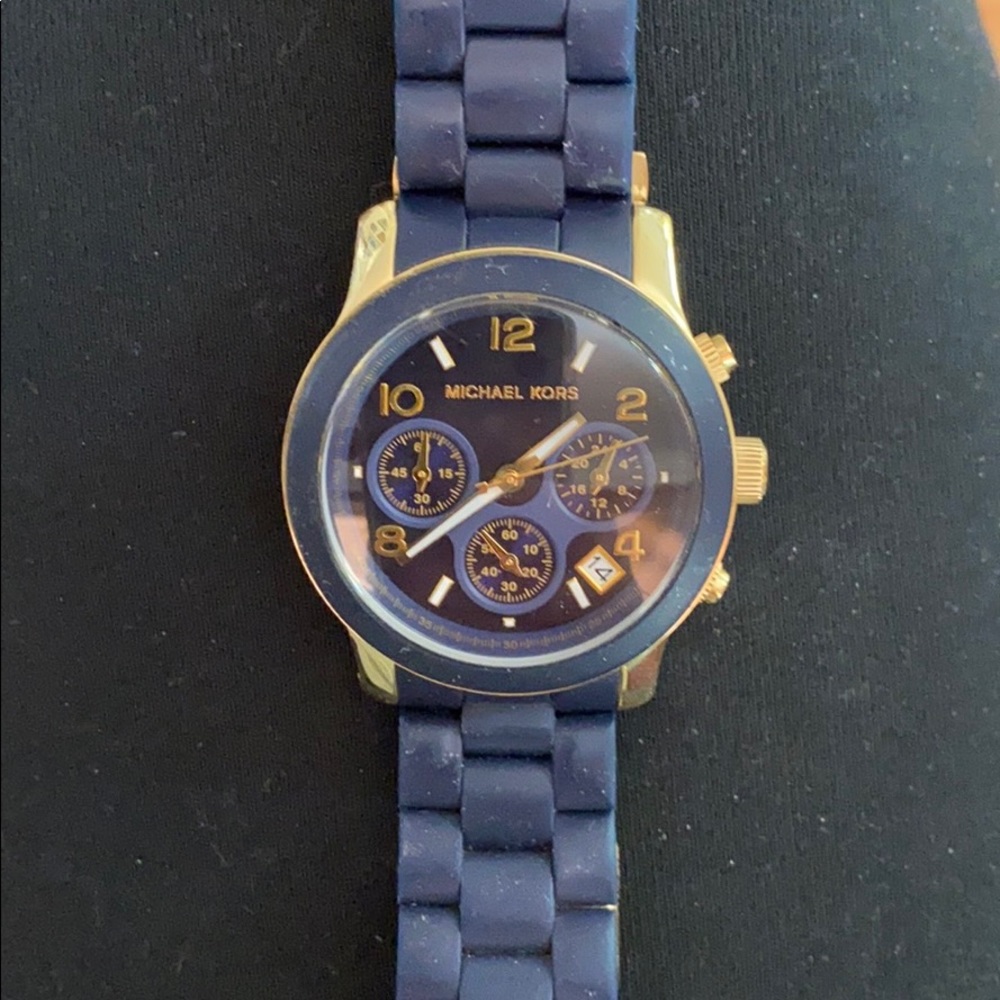 Navy blue Michael Kors watch.